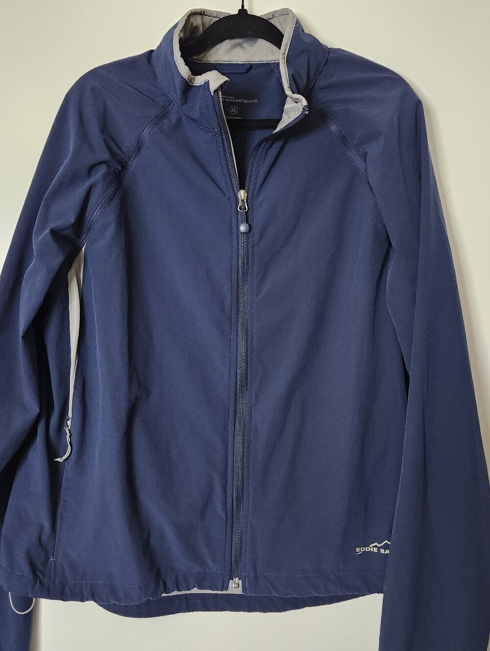 Eddie Bauer Sport Mens XL Navy Blue Convertible Jacket Vest Lightweight Full Zip